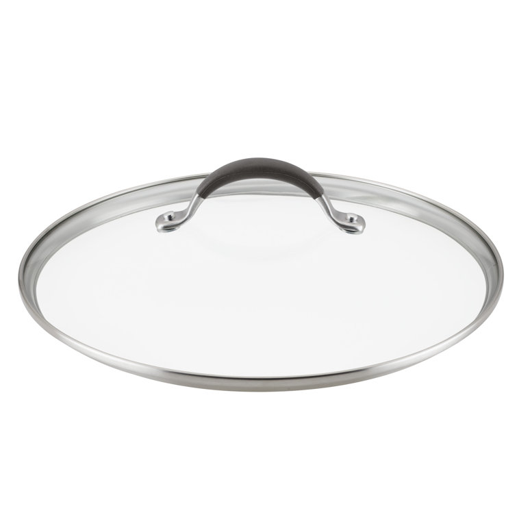 12-Inch Silver Tempered Glass Lid with Stainless Steel Handle