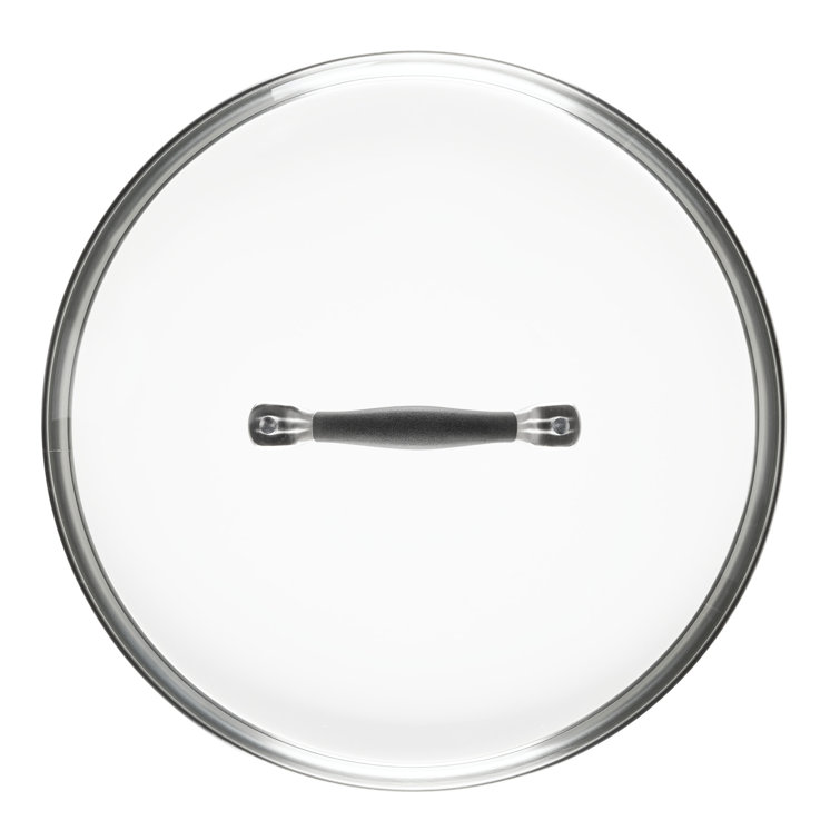 12-Inch Silver Tempered Glass Lid with Stainless Steel Handle