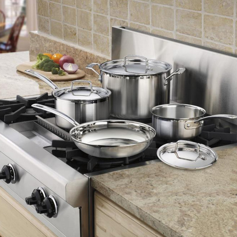 7-Piece Stainless Steel 3-Ply Cookware Set