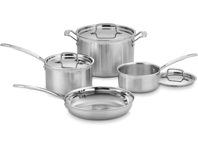 7-Piece Stainless Steel 3-Ply Cookware Set