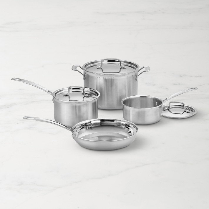 7-Piece Stainless Steel 3-Ply Cookware Set
