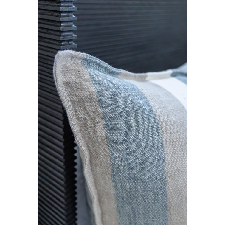 Montecito Ocean and Natural Linen Decorative Bed Pillow