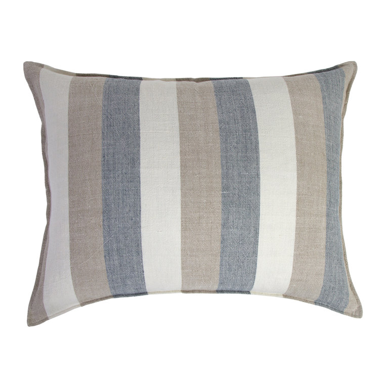 Montecito Ocean and Natural Linen Decorative Bed Pillow