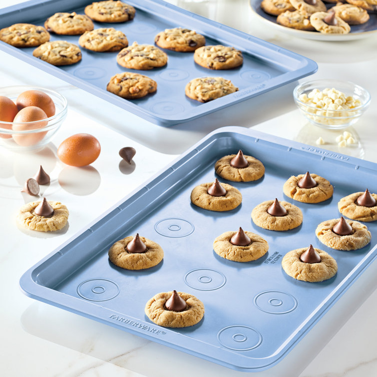 Blue Nonstick Steel 11" x 17" Cookie Sheet Set