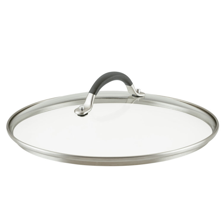 12-Inch Silver Tempered Glass Lid with Stainless Steel Handle