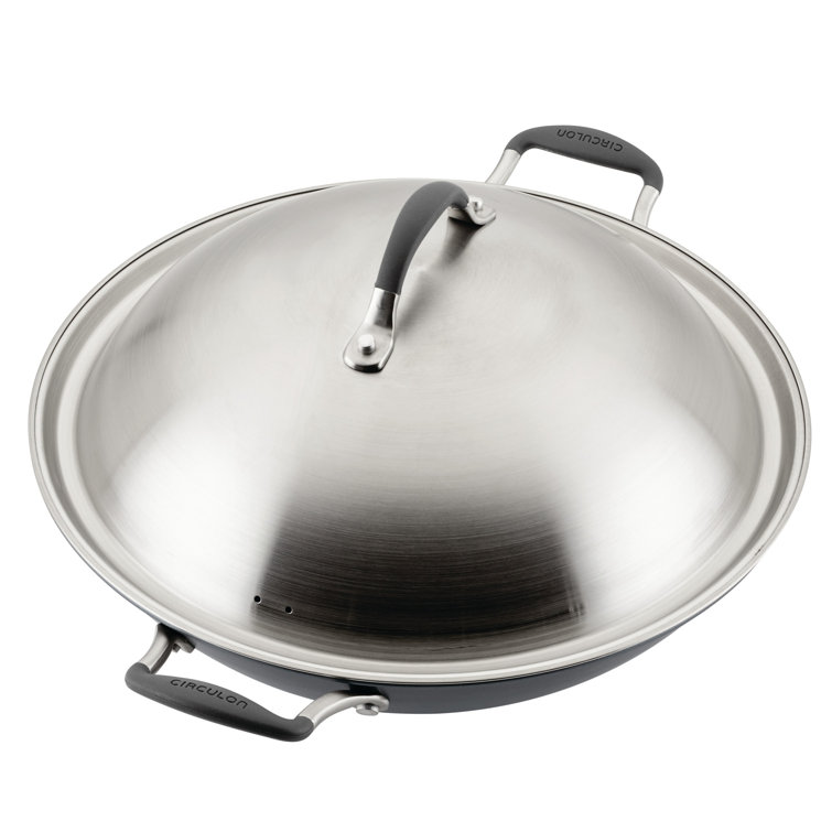 Graphite 14'' Nonstick Aluminum Wok with Stainless Steel Lid