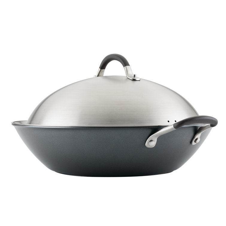 Graphite 14'' Nonstick Aluminum Wok with Stainless Steel Lid