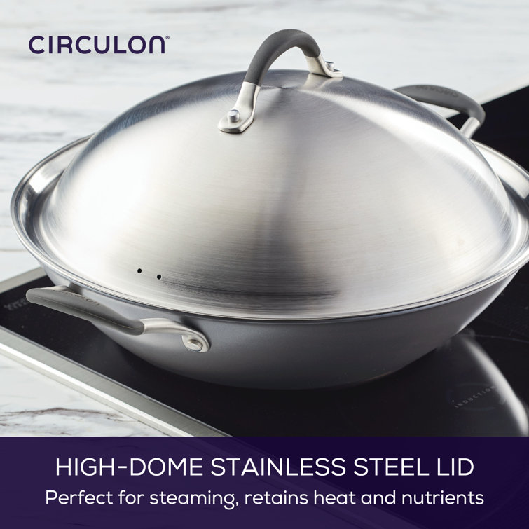 Graphite 14'' Nonstick Aluminum Wok with Stainless Steel Lid