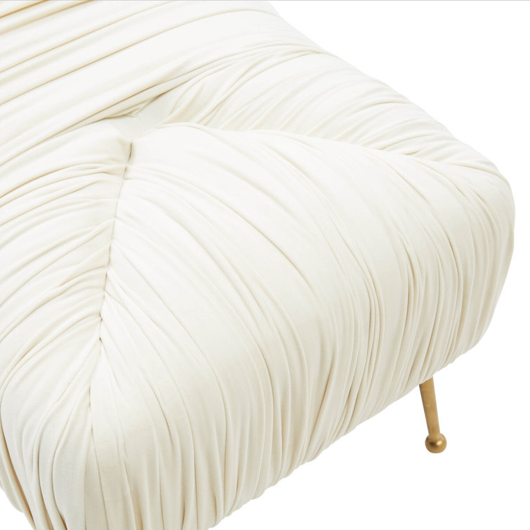 Jessica Cream Velvet Bench with Gold Stainless Steel Legs
