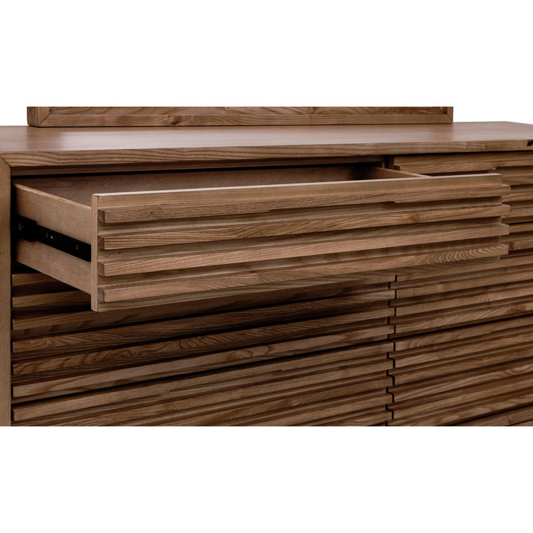Walnut Double Dresser with Dovetail Drawers and Ball Bearing Glides