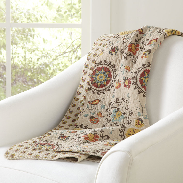 Boho-Chic Multicolor Cotton Reversible Throw Blanket
