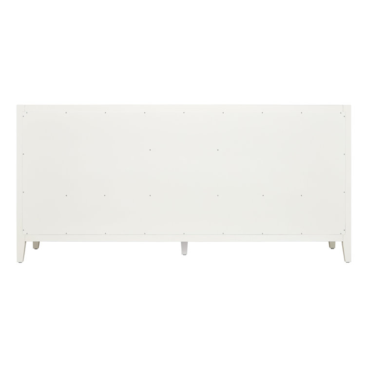 Burfield 72" White Bamboo Double Bathroom Vanity Base