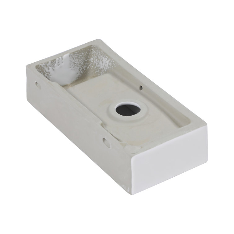 15" White Ceramic Wall-Mounted Floating Bathroom Sink