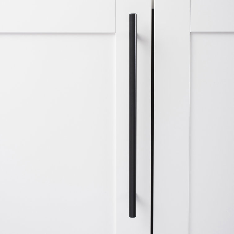 Matte Black Steel Bar Pulls with Mounting Hardware, 10-1/16" Center to Center