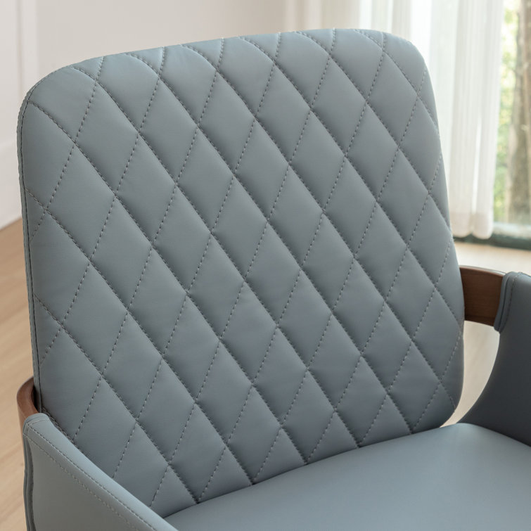 Blue Upholstered Dining Chairs with Metal Legs, Set of 2
