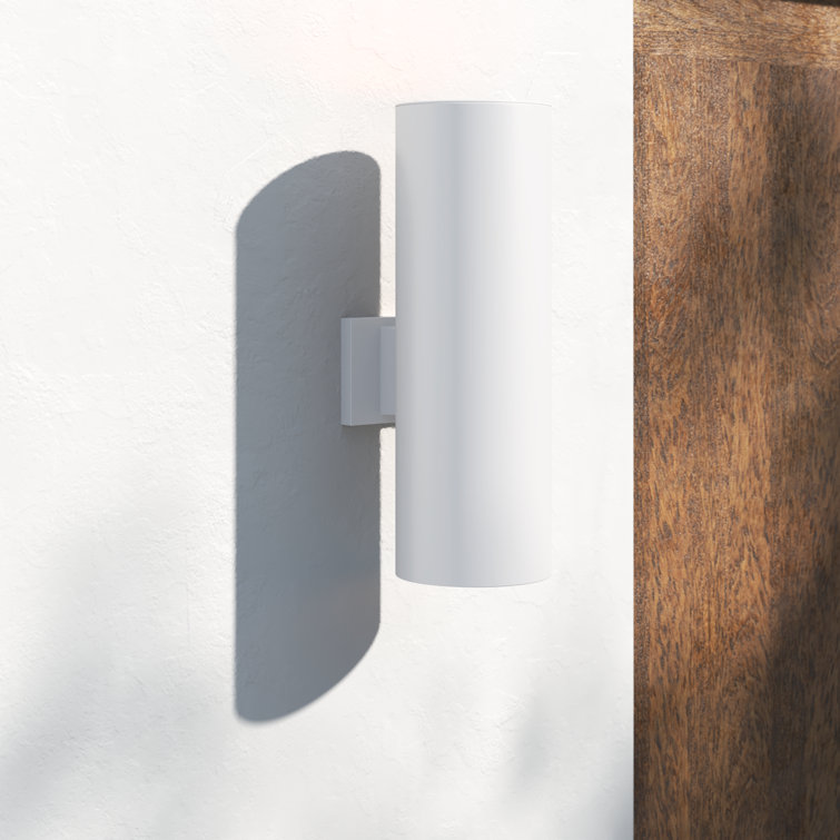 White Cylinder Modern Bronze Dimmable Wall Sconce