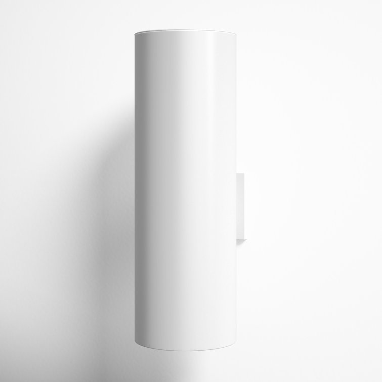 White Cylinder Modern Bronze Dimmable Wall Sconce
