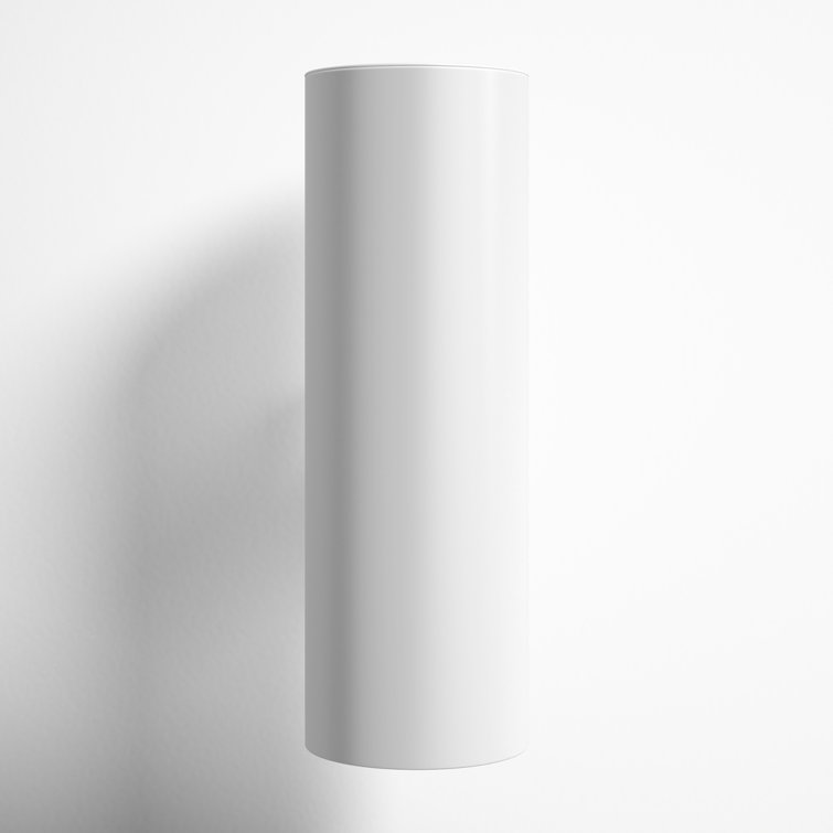 White Cylinder Modern Bronze Dimmable Wall Sconce