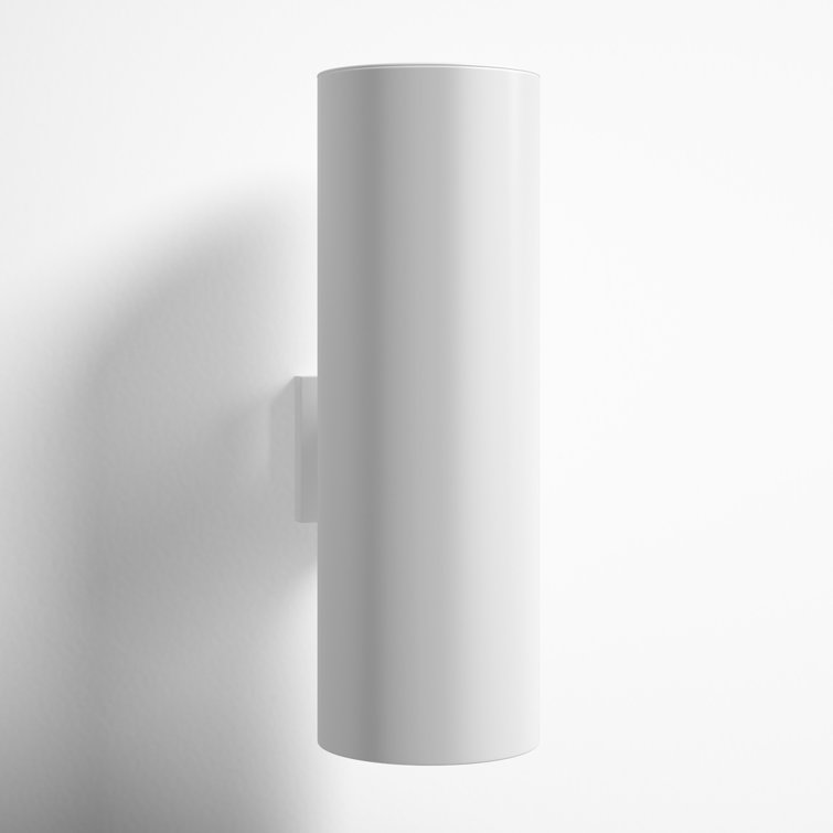 White Cylinder Modern Bronze Dimmable Wall Sconce