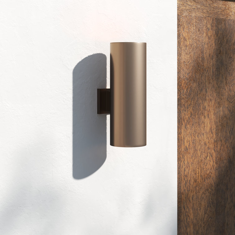 Bronze Cylinder Dimmable Outdoor Wall Sconce