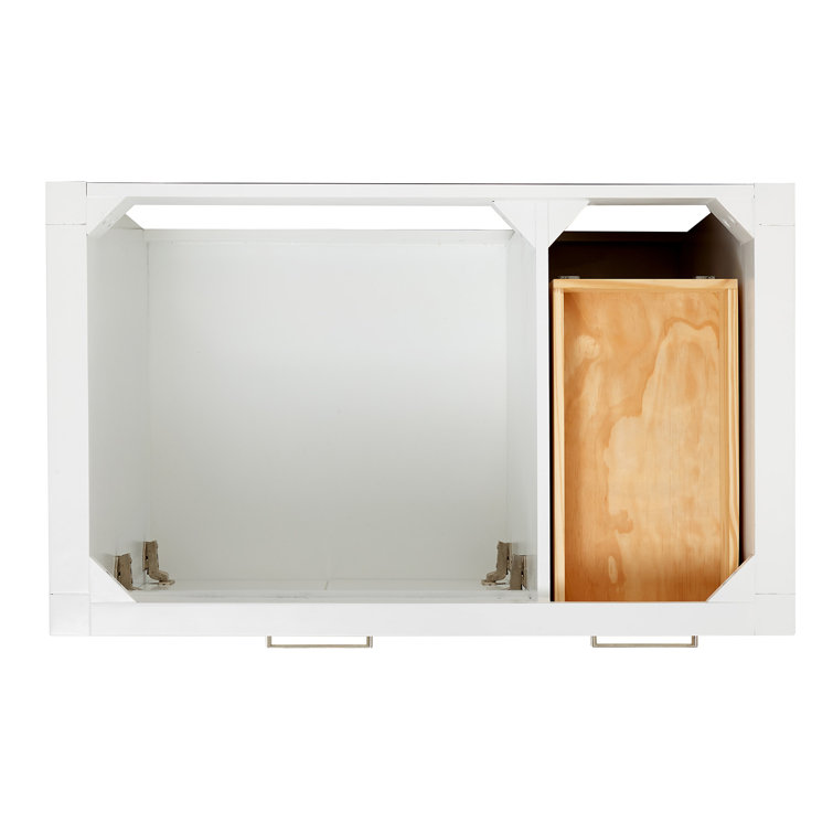 White Quartz Top Freestanding Single Sink Vanity, 36.25"