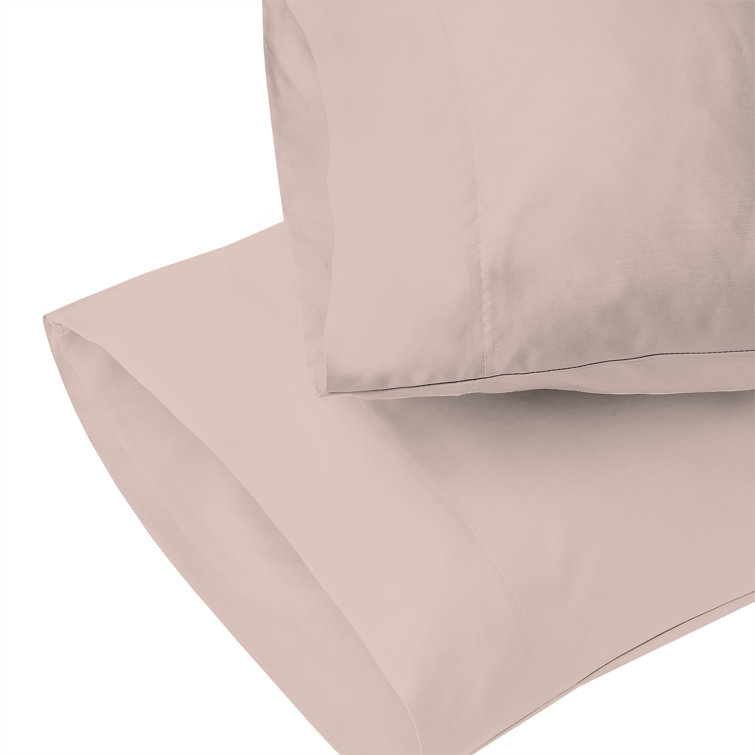 Blush Cotton Embroidered Standard Pillowcases