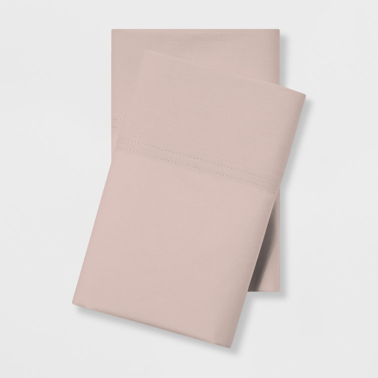 Blush Cotton Embroidered Standard Pillowcases