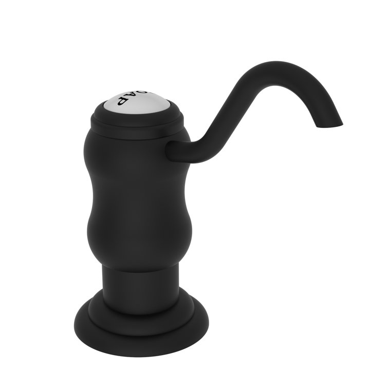 Flat Black Brass Traditional Soap and Lotion Dispenser