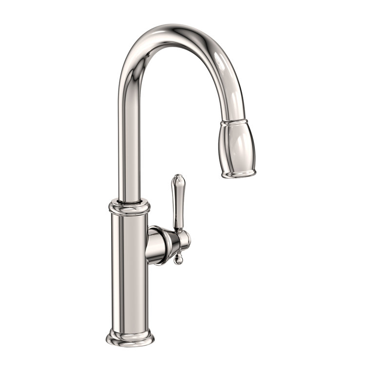Polished Nickel Single Handle Kitchen Faucet with Pull-out Spray