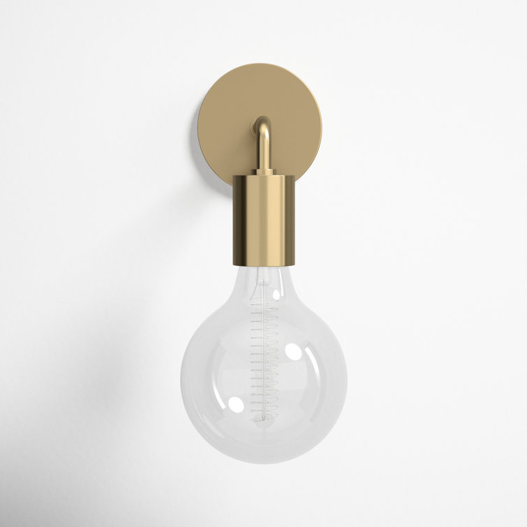 Aged Brass Single Light Dimmable Metal Sconce