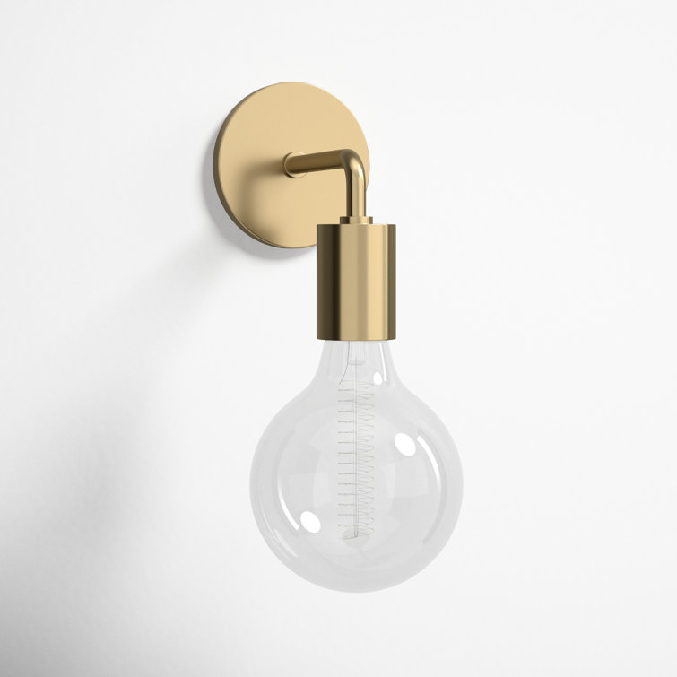 Aged Brass Single Light Dimmable Metal Sconce