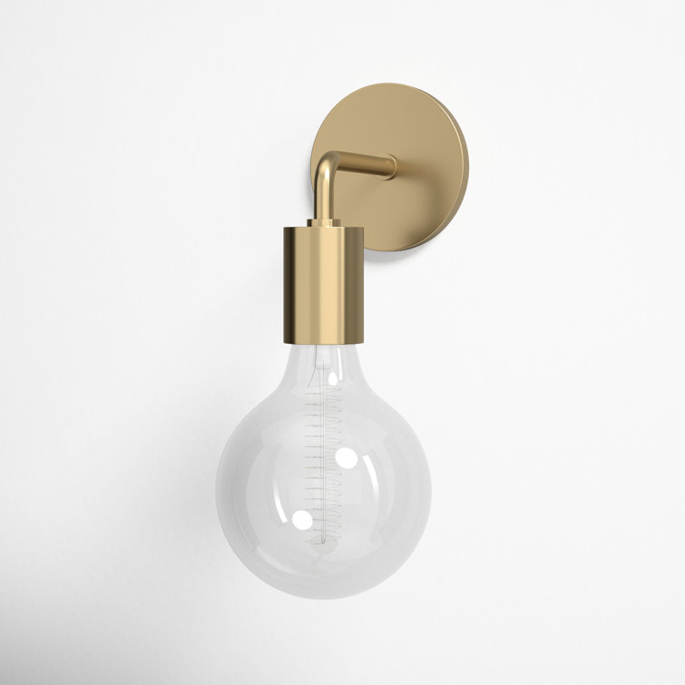 Aged Brass Single Light Dimmable Metal Sconce