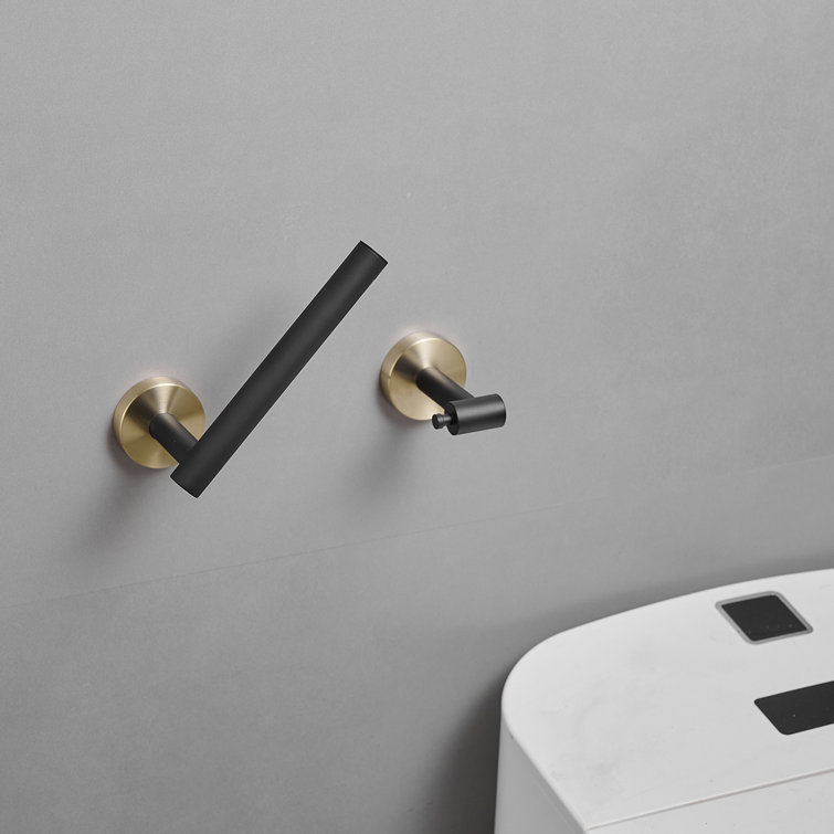 2-Piece Bath Hardware Set With Towel Ring Toilet Paper Holder Toilet Paper Roll Holder