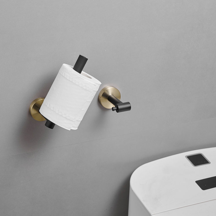 2-Piece Bath Hardware Set With Towel Ring Toilet Paper Holder Toilet Paper Roll Holder