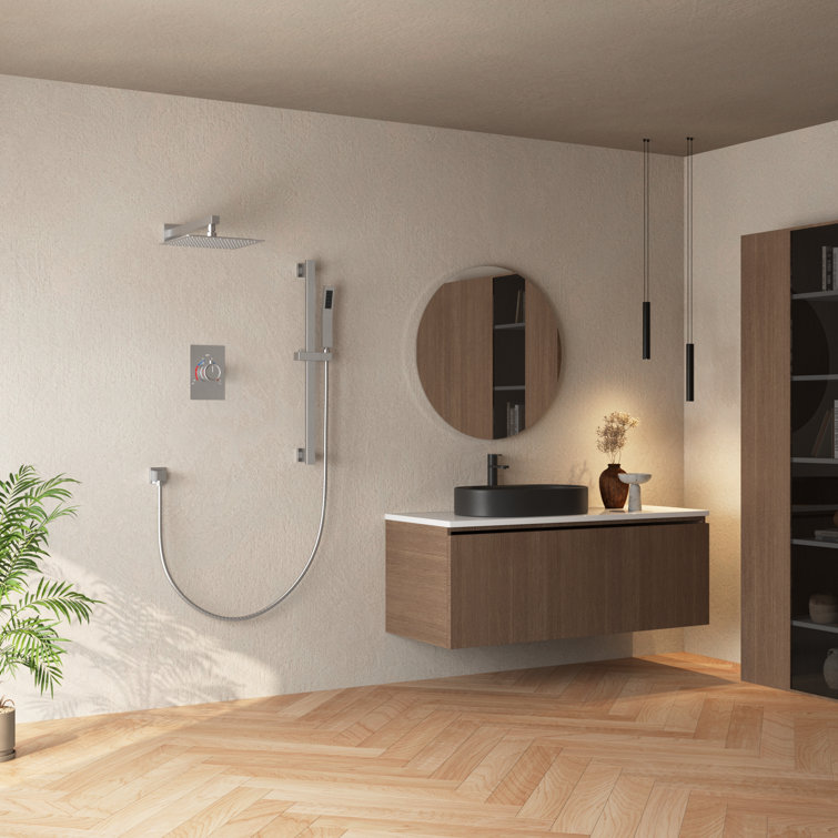 10" Brushed Nickel Adjustable Rainfall Shower System with Handheld