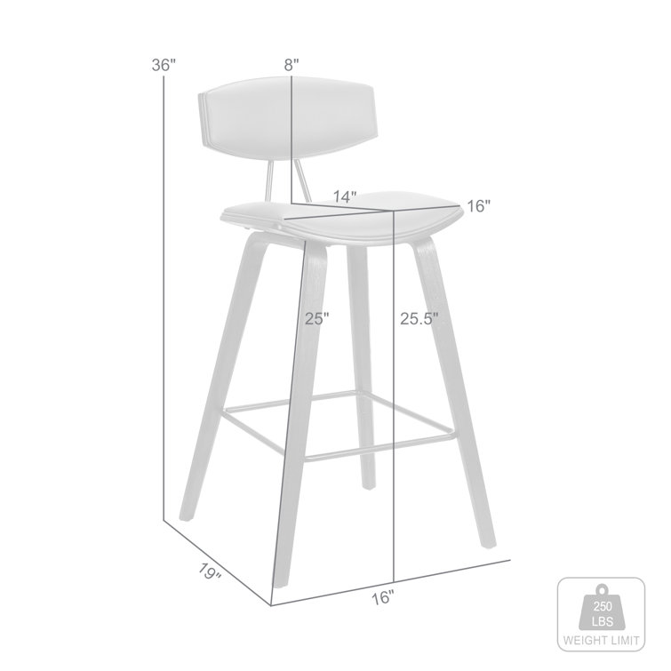 Contemporary Cream Faux Leather & Walnut Wood Counter Stool