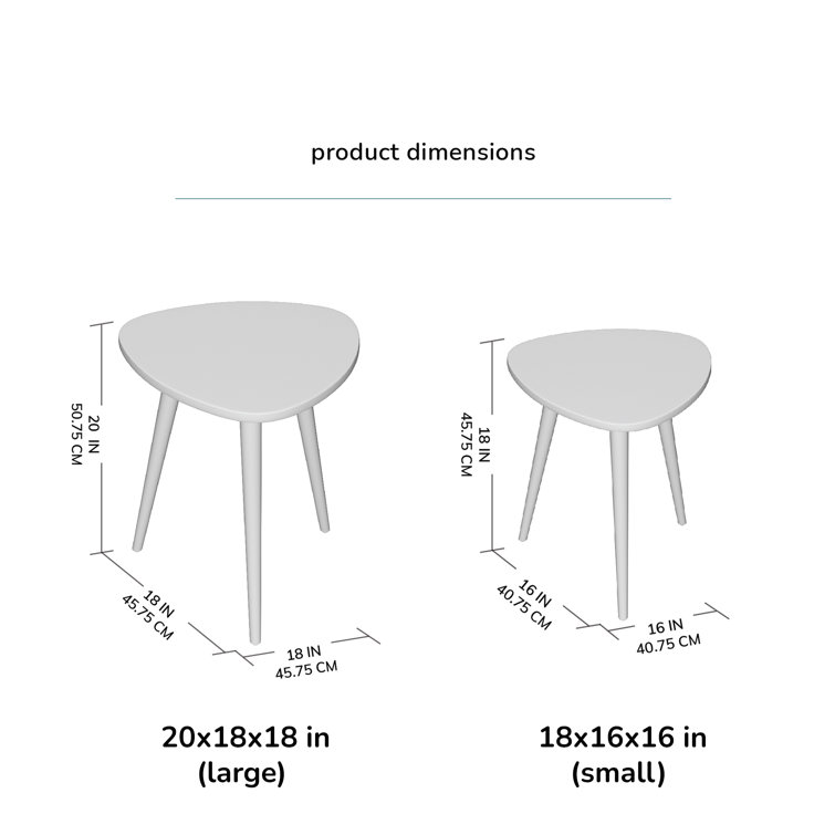 Natural Mango Wood Triangular 3-Leg End Table