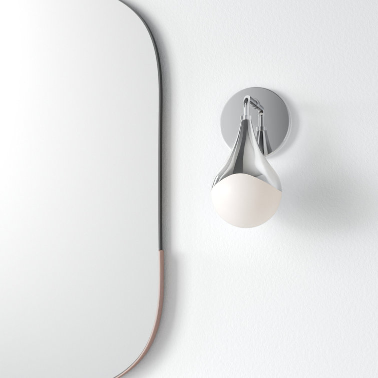 Algiers Polished Nickel Single-Light Dimmable Opal Bath Sconce
