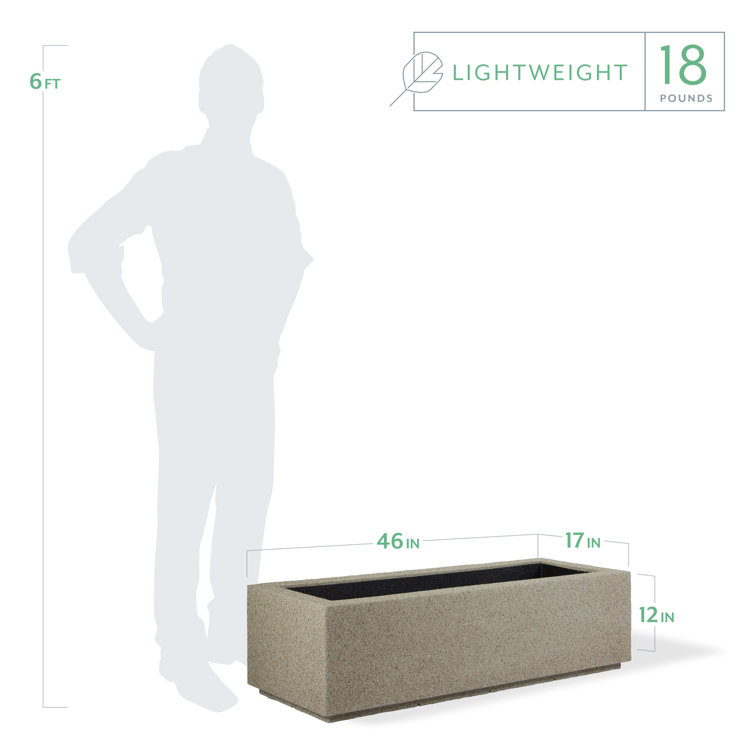Sandstone Granite Extra Large Rectangular Polymer Planter