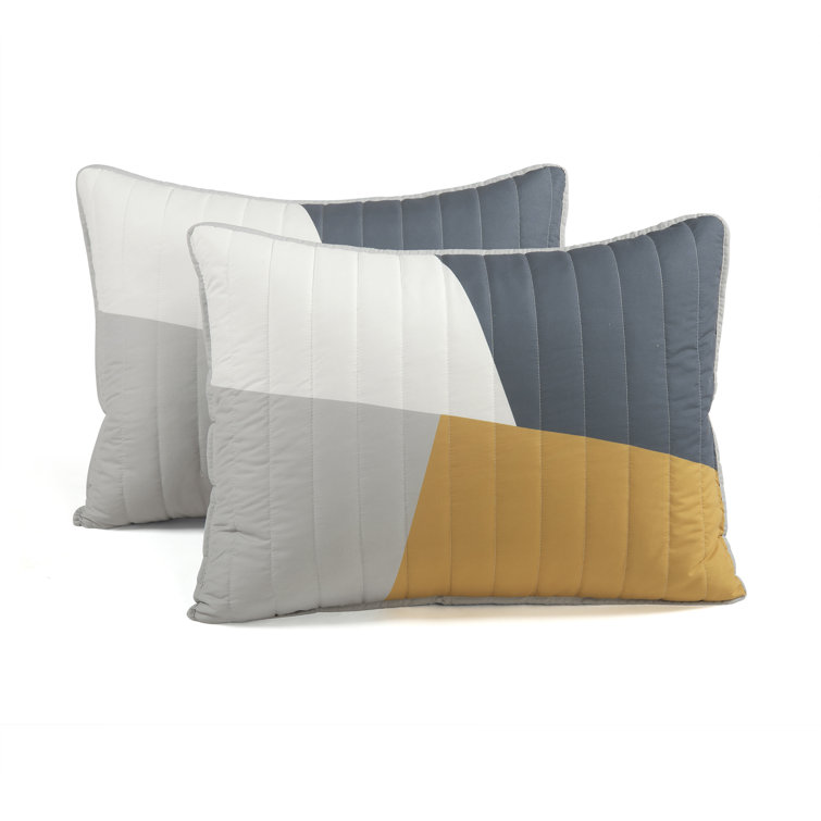Full/Queen Multi-Color Microfiber Reversible Quilt Set