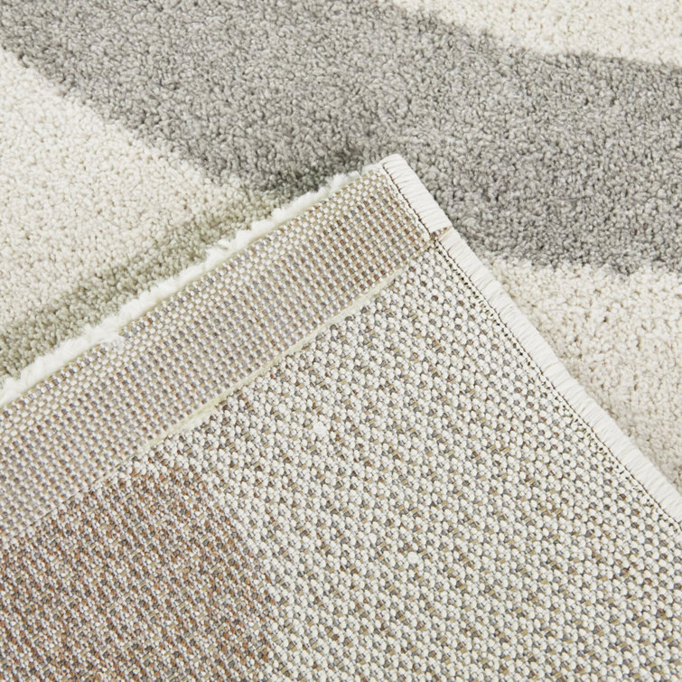 Gold and Gray Synthetic Rectangular Kids' Rug, 4' x 6'