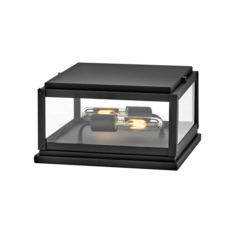 Max Black Aluminum 2-Light Outdoor Pier Mount Light