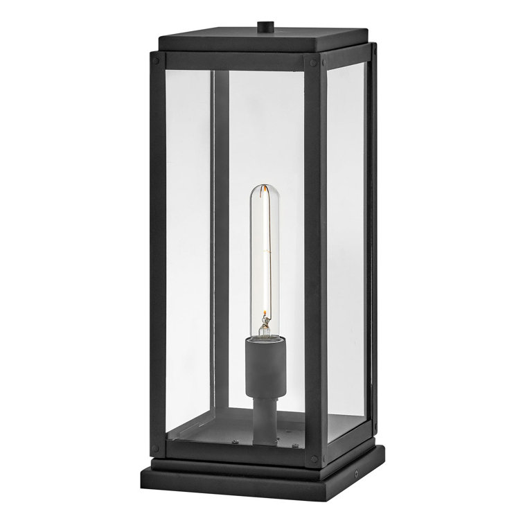 Max Black Aluminum and Clear Glass Outdoor Post Light