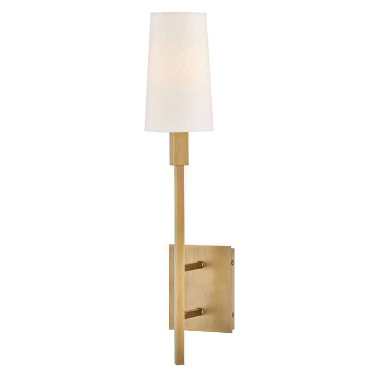Heritage Brass Cylinder Wall Sconce with Natural Paper Shade
