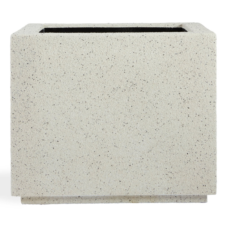 Gray Granite Square Polymer Outdoor Planter Box