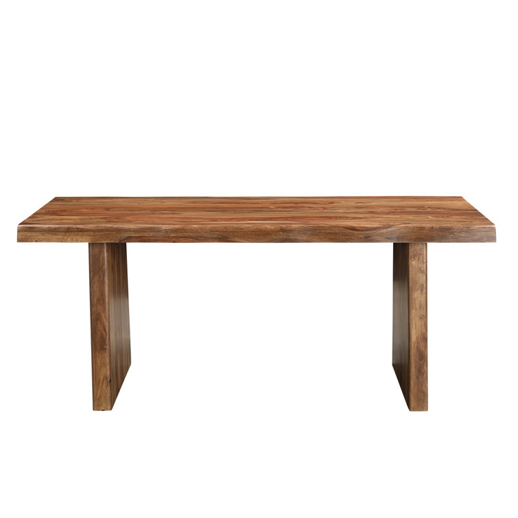 Darcy 74" Brown Solid Sheesham Wood Live Edge Dining Table