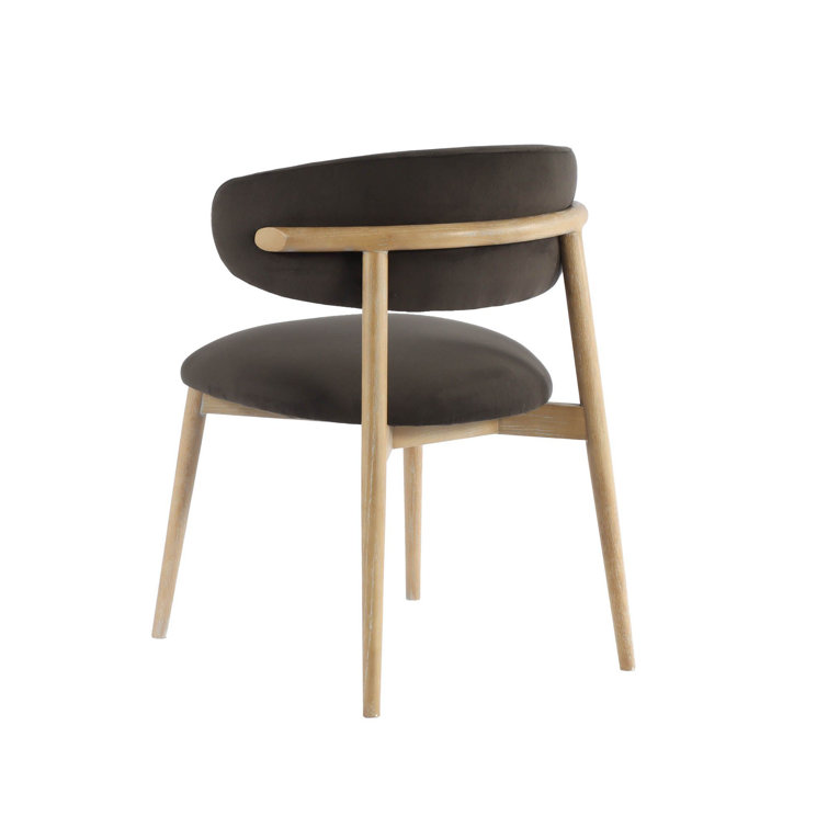 Slate Charcoal Upholstered Side Chair with Ash Wood Legs