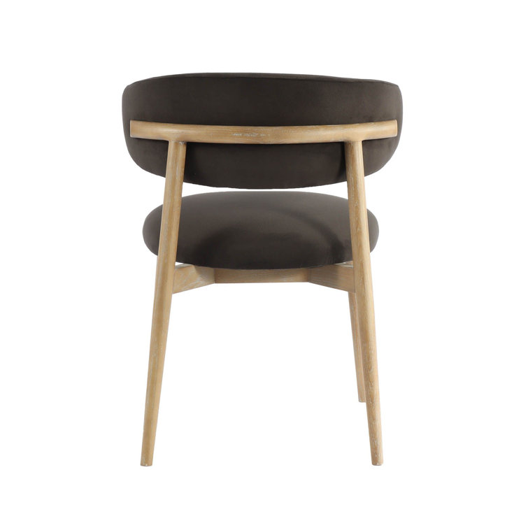 Slate Charcoal Upholstered Side Chair with Ash Wood Legs