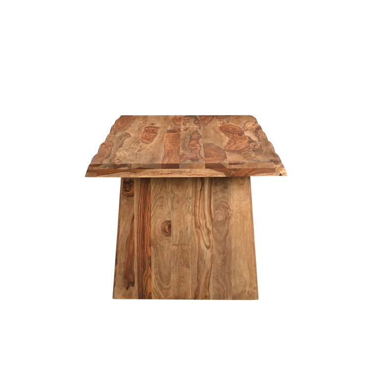 Darcy 74" Brown Solid Sheesham Wood Live Edge Dining Table