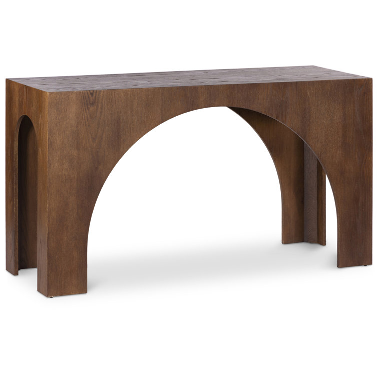 Riter 54'' Brown Oak Solid Wood Console Table